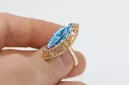 Akwamaryn Oryginalny wyrób Vintage 14k z różowego złota Pierścionek Vintage vrc005r